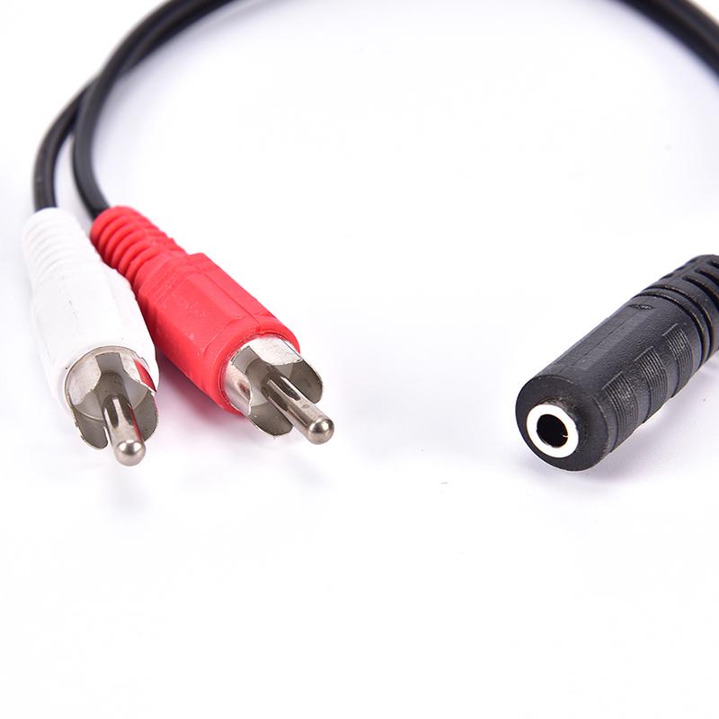 2-Rca штекер на 3,5 мм гнездовой Aux аудио разъем для наушников переходной кабель