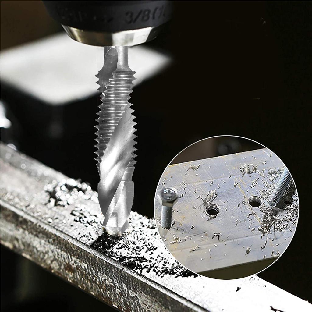 7 шт., набор комбинированных сверл и метчиков с метрической резьбой HSS M3-M12, инструмент для быстрой смены резьбы