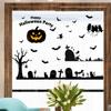 Static Cling Halloween Window Decal Bat and Pumpkin Design Reusable PVC Sticker Decors For Home Office Party Supplies