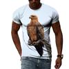 Summer Personality Funny  Birds Pattern T-shirt For Men Casual Taste 3D Printed Round Neck T-shirts Hip Hop Street Style Tee Top