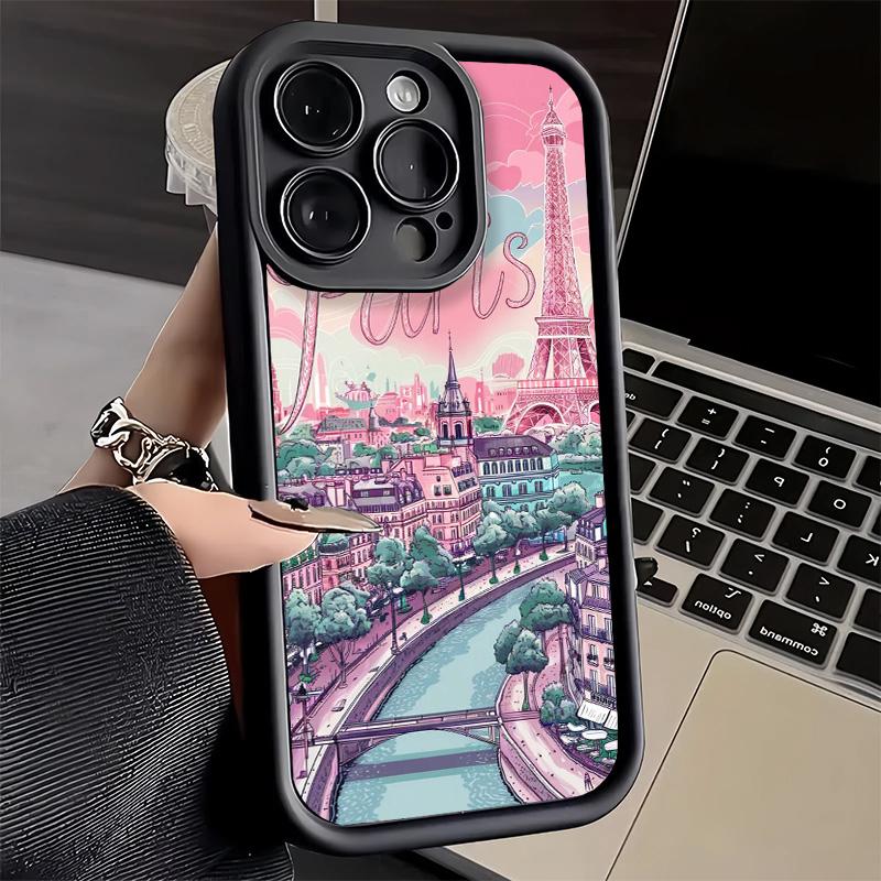 Чехол для телефона iPhone 17 Air 16E 15 16 Pro Max Франция Эйфелева башня Париж Чехол 14 Plus 13 12 Mini Мягкий силиконовый Fundas