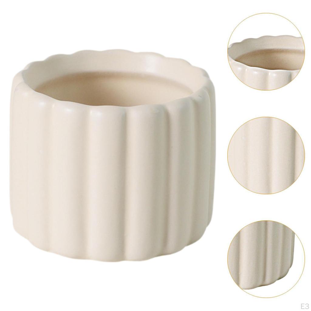 Ceramic Flower Pot Plant with Drainage Hole Balcony Decoration Multifunctional Handcrafted