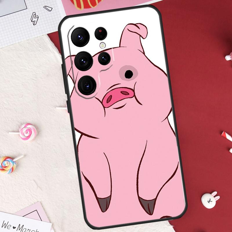 Милый РОЗОВЫЙ Кавайный Чехол-Свинка Для Samsung Galaxy S24 FE S20 FE S21 S22 S23 S25 S26 Ultra S10 Plus S25 FE Защитный Чехол