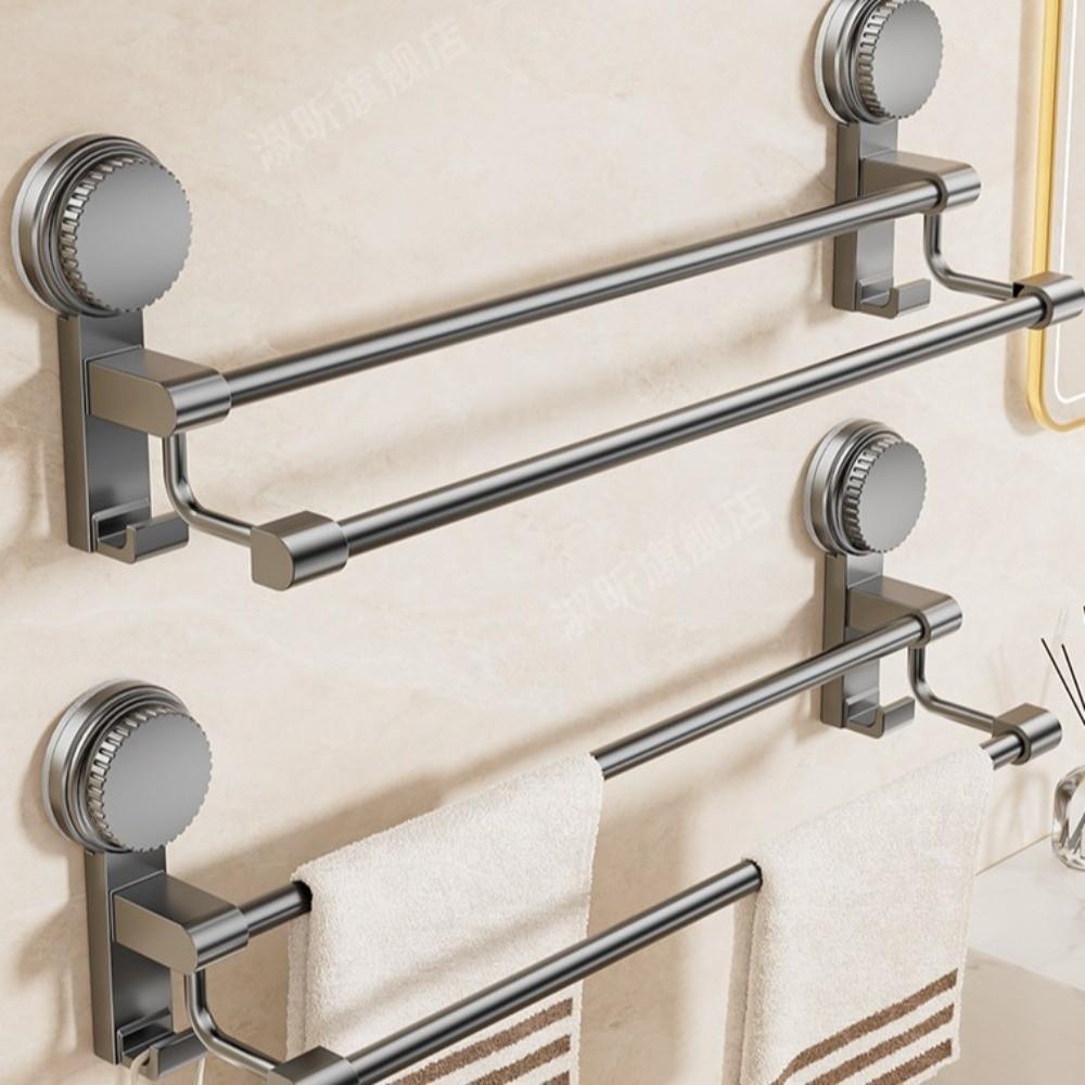 Wall-Mounted Towel Holder Suction Cup Style Storage Shelf Towel Storage Rack Bathroom