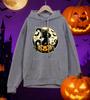 Хэллоуинский котенок стоит на тыкве Печать Мужские толстовки Свободная толстовка Флис Повседневная уличная одежда Универсальная удобная одежда