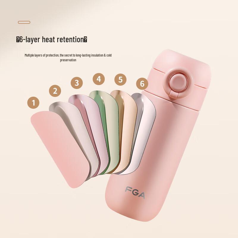 FGA Portable 316 Stainless Steel Insulated Straw Water Bottle