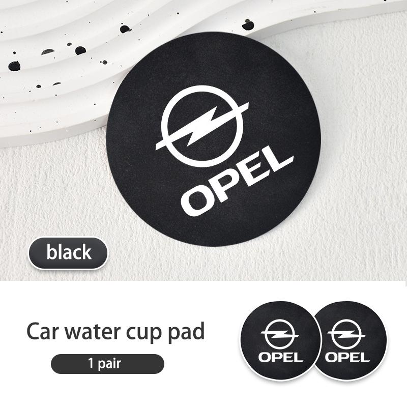 2pcs Suede Car Coaster Non-slip Water Cup Mat Bottle Holder Pad For Opel Insignia Corsa Zafira Mokka Grandland Antara Ampera