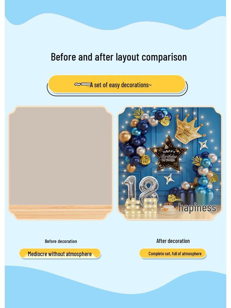 Декор для празднования 18-летия с воздушными шарами для вечеринки-сюрприза для церемонии совершеннолетия мальчика