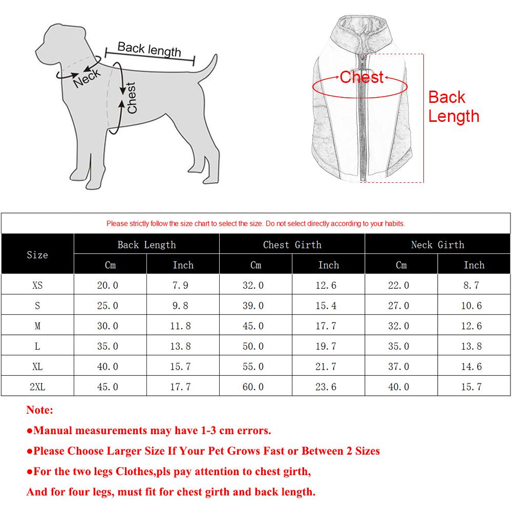 Winter Dog Clothes Reflective Waterproof Pet Jacket Vest For Small Medium Dogs Cat Chihuahua Coat With D-ring Pug Teddy Outfits