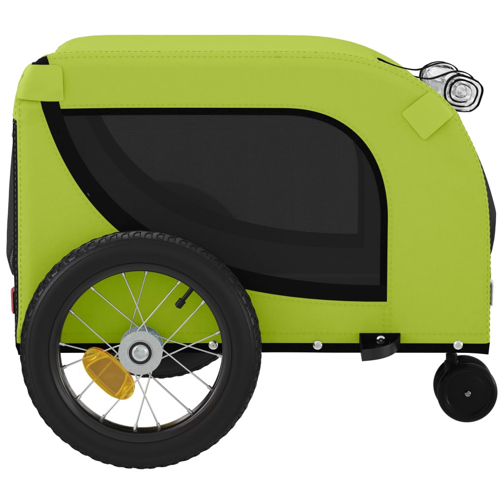 Bicycle Trailer for Dogs Green and Black Oxford Fabric & Iron