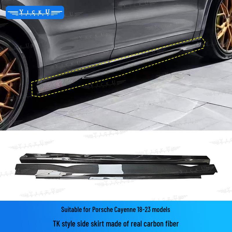 Карбоновый обвес для Porsche Cayenne 2018-2023: Передний сплиттер, Задний диффузор, Пороги, Расширители колесных арок, Спойлер на крышу и Дефлекторы окон
