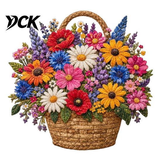 3D Цветочная корзина Поделка Цветочный пэчворк DIY Набор, Многослойные тканевые цветы Изготовление Ручные принадлежности для творчества Швейный проект для взрослых, Идея для подарка Текстурированный