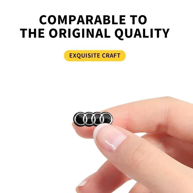 16mm 14mm For q2 Q5 Q3 Q7 R8 A3 A4L A5 A6L A8 A1 TT 8L A4 A5 A6 Car Key Shell Remote Case Cover Aluminum Emblem Symbol Sticker
