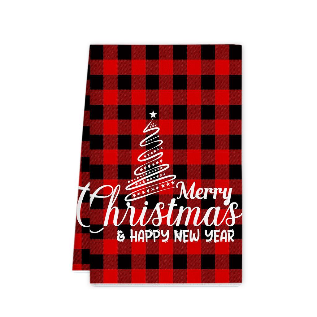Рождественское полотенце 2025 новое трансграничное полотенце из микрофибры с принтом кухонное полотенце праздничное украшение