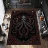 Red Black Vintage Octopus Skull Border graphics Rug,Study Room,Sofa Living Room,Villa Lounge Rug,Entry Door Mat,Non Slip Rug