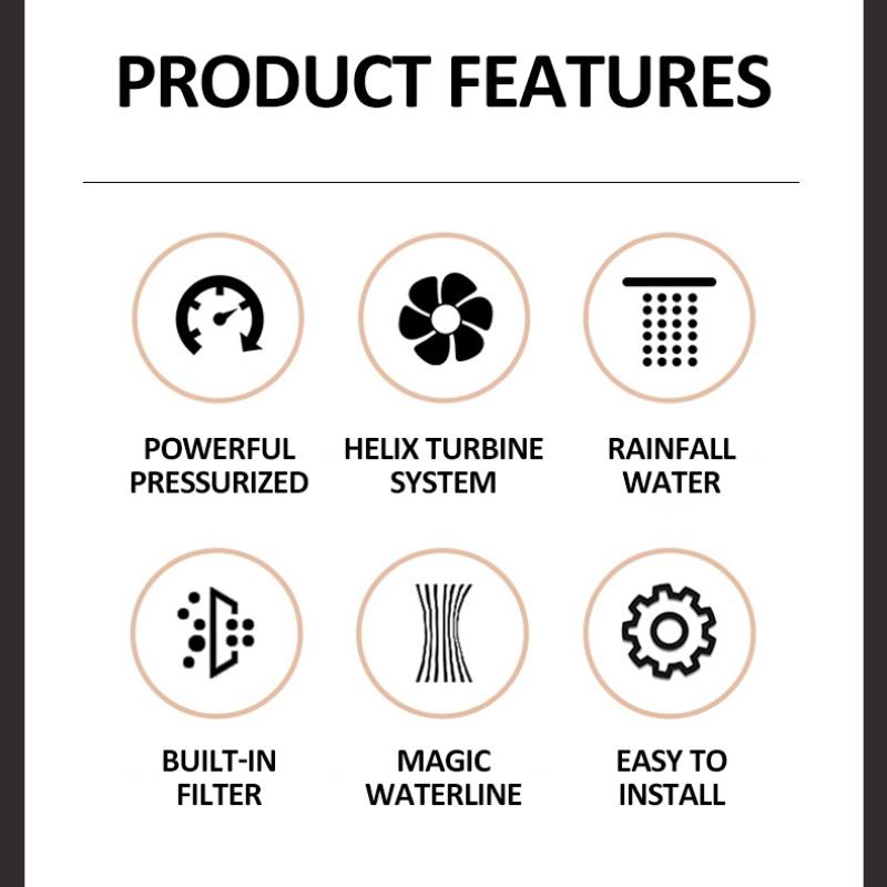 Душевая насадка с турбонаддувом, 3 режима, регулируемый фильтрующий дождевой душ высокого давления для домашней ванной комнаты