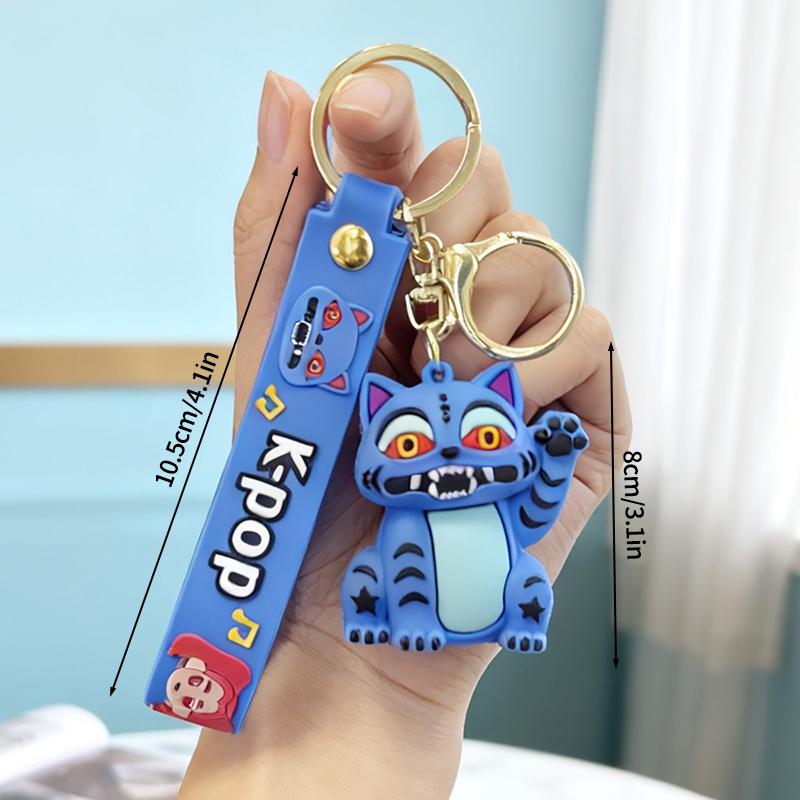Warrior Girls Keyring Keychains Anime Movie Rumi Mira Zoey Keychain PVC Figure Pendant for Bag Backpack Charms Kids Gifts