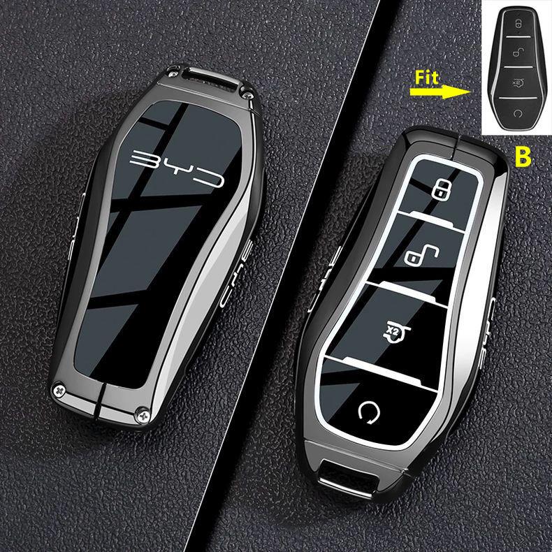 Подходит для Byd Dolphin Tang Ev600 Han Ev Yuan Atto 3 Song Plus Pro Dmi Qin Чехол для автомобильного брелка из цинкового сплава Умный чехол Брелок Автоаксессуары