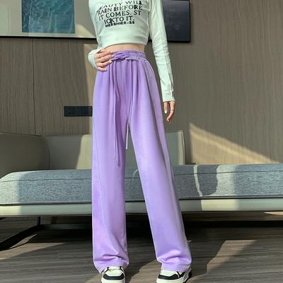 Женские осенние эластичные брюки с высокой талией, облегающие, прямого кроя, повседневные, широкие