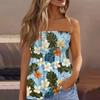 Летние топы-трубы для женщин, милая сексуальная футболка без рукавов с открытыми плечами и цветочным принтом