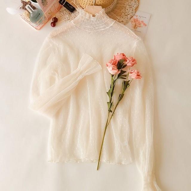 Новая прозрачная корейская весенняя свободная женская модная блузка, 3 цвета, можно выбрать женские нижние блузки, большие размеры, дешевые топы