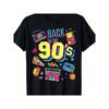 Retro 90s Graphic Tee - Soft Cotton Casual Round Neck T-Shirt for Men & Teens, Vibrant Geometric Design with "Back to the 90's" Print, Perfect for