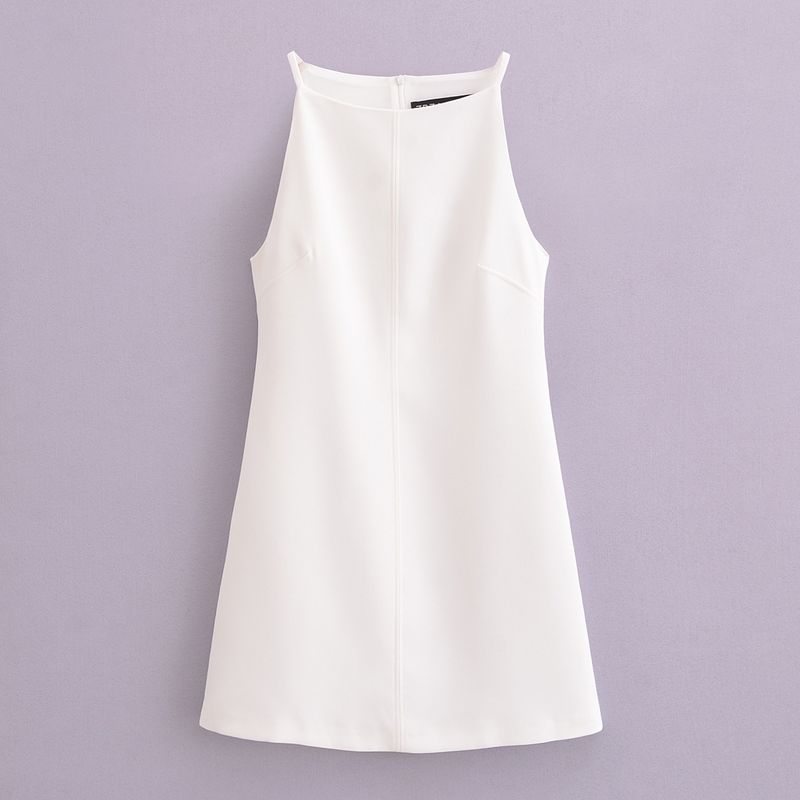 Kaslead New Arrival Women's Clothing Fashion Style Fashion Slim-Fitting Simple Straight Collar Sleeveless Dress 9479049