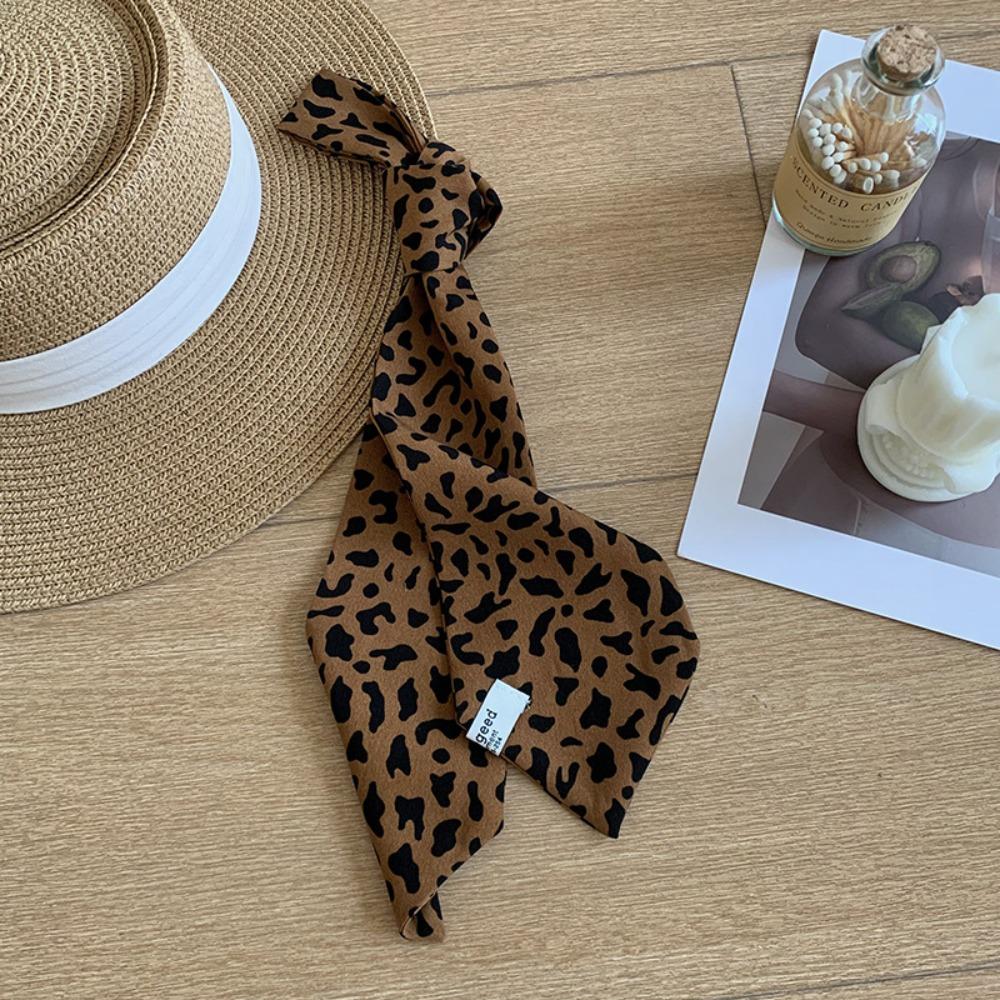 Leopard Print Polka Dot Scarf Printed Shirt Tie Elegant Floral Scarf Party