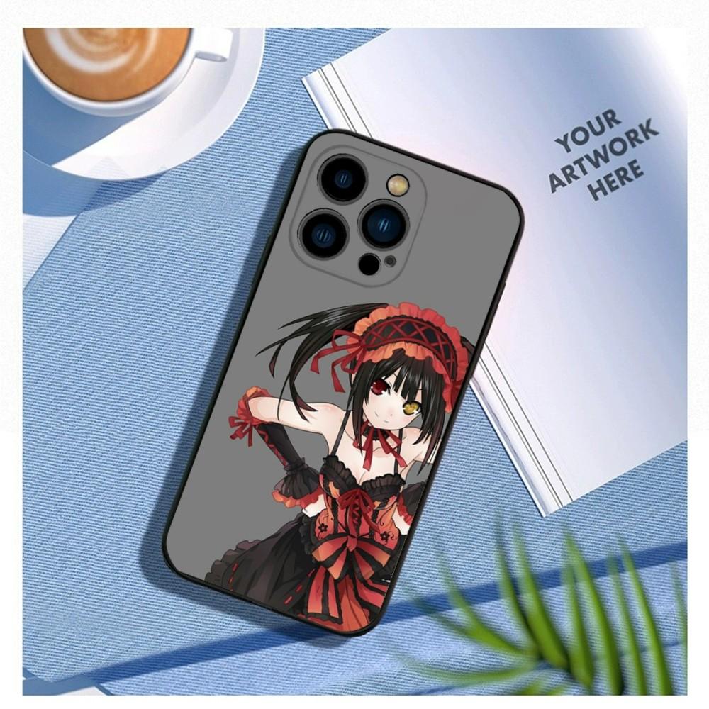 Чехол для телефона Date a live Токисаки Куруми Для iPhone 15, 14, 13, 12 Mini 11 Pro XR, X, XS, MAX 7, 8 Plus Силиконовый чехол Мягкий Черный