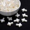 60pcs White Cross Loose Spacer Beads Handmade Bracelet Necklace Accessories  Necklace