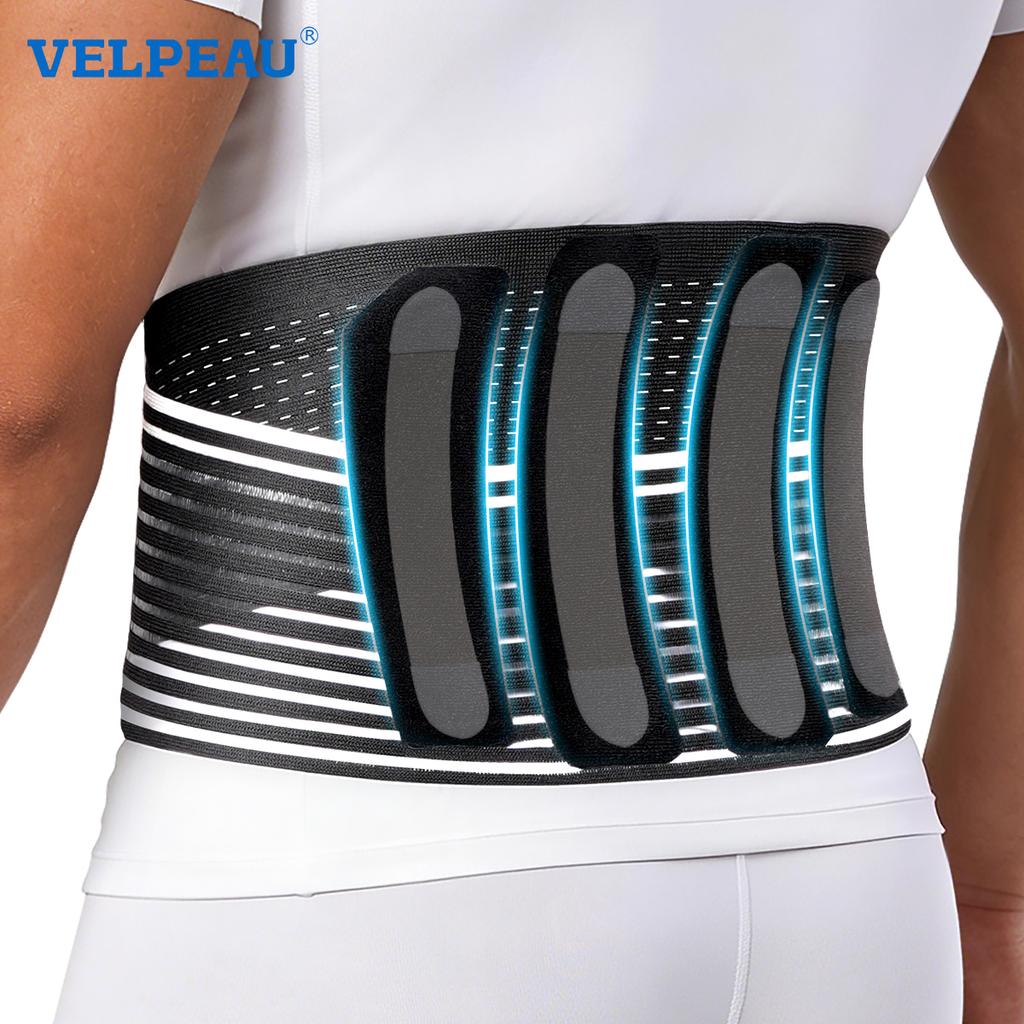 VELPEAU Lower Back Support Belt for Back Pain Relief, Muscle Spasms, Herniated Disc and Sciatica, Unisex Waist Support Brace