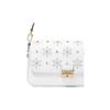 Michael Kors MK Bradshaw Monogram Studded Embroidered Flower Flap Leather Shoulder Bag Women Handbags White 30T1G2BL1I-WHITE-COMBO