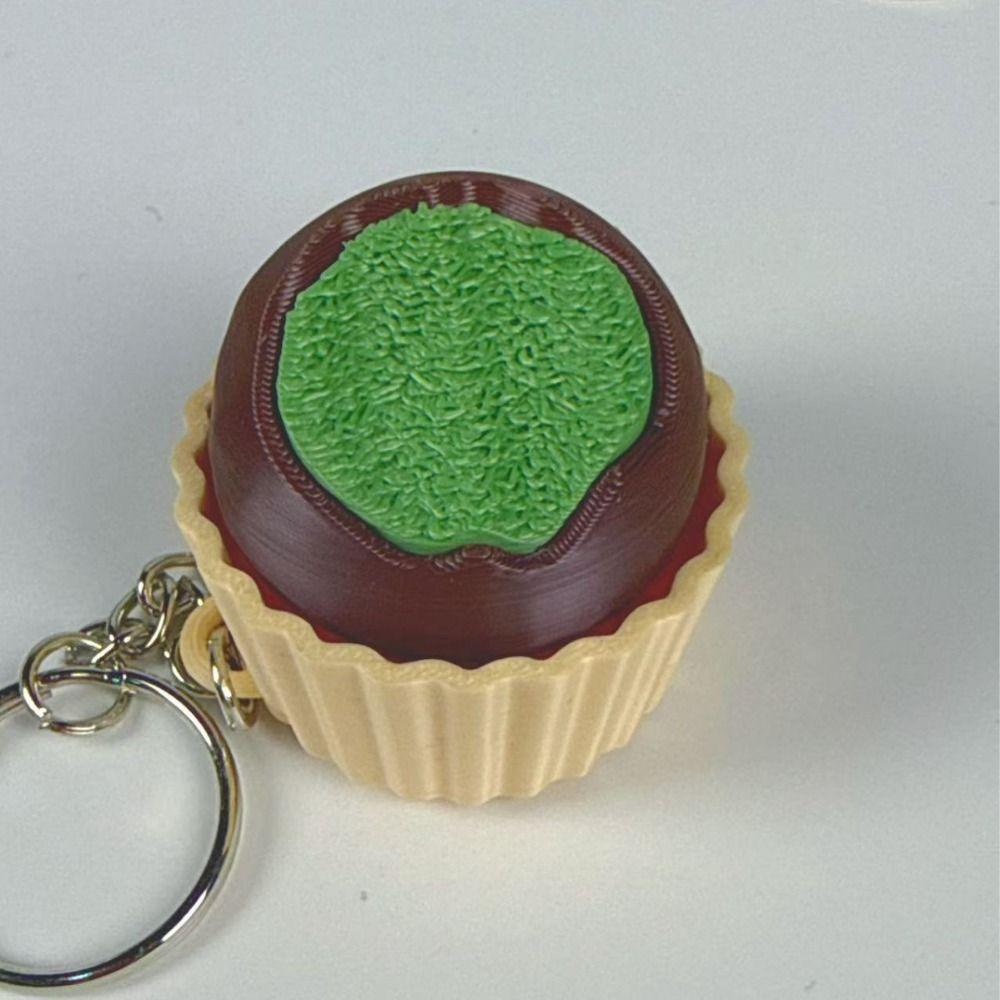 3D Printed Chocolate Keyboard Keychain Simulated Finger Button Pendant Boys Girls