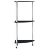 3 Tier Black Glass Display Shelf 30x30x67 cm