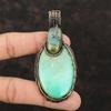 Chrysoprase Pendant Copper Wire Wrapped Pendant Labradorite Jewelry Gift For Her Handmade Pendant Gemstone Copper Jewelry Wire Wrap Pendant