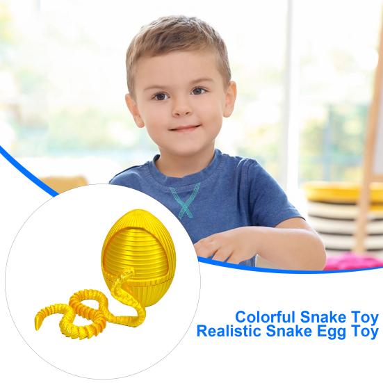 1 набор 3D-печатных фигурок в виде яйца змеи с подвижными суставами, игрушка-фиджет в виде вращающегося яйца змеи с шарнирной змеей внутри, украшение