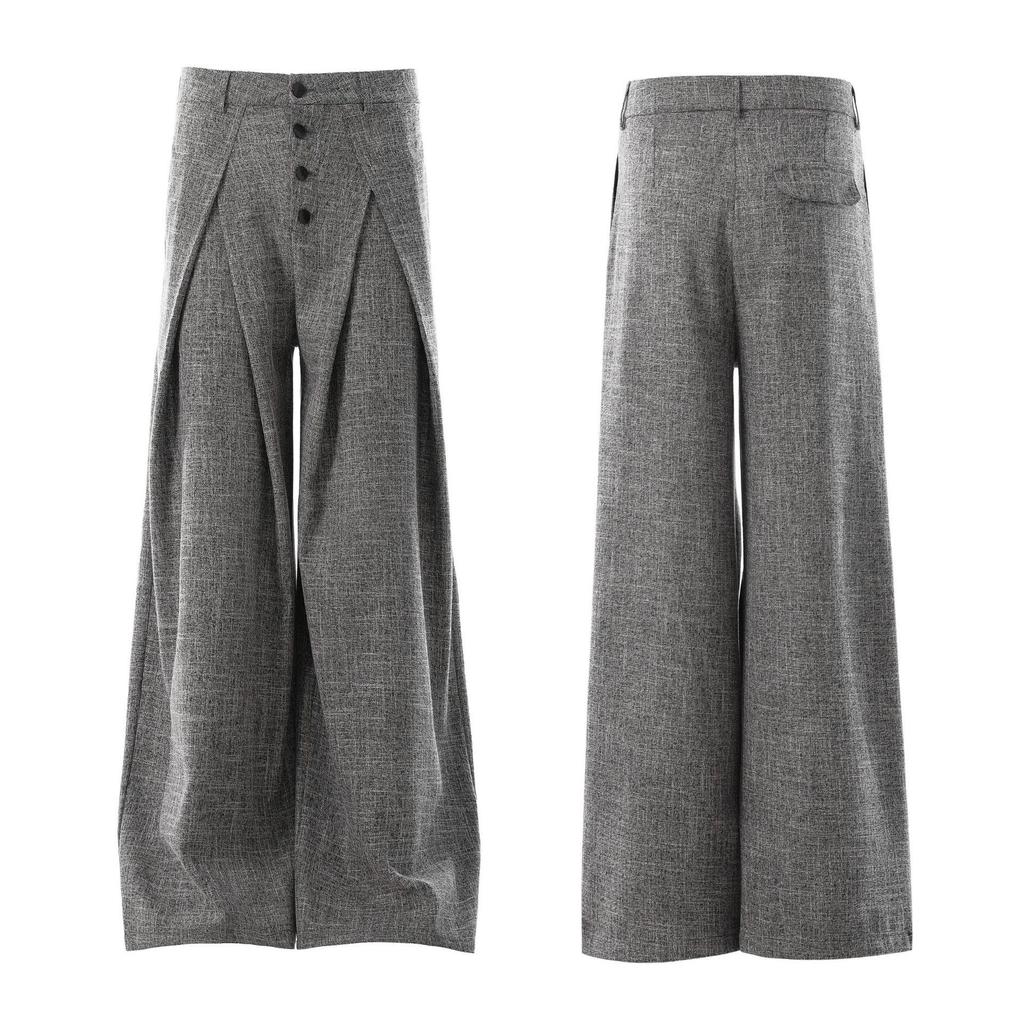 Унисекс Ретро Полосатые Двубортные Широкие Брюки