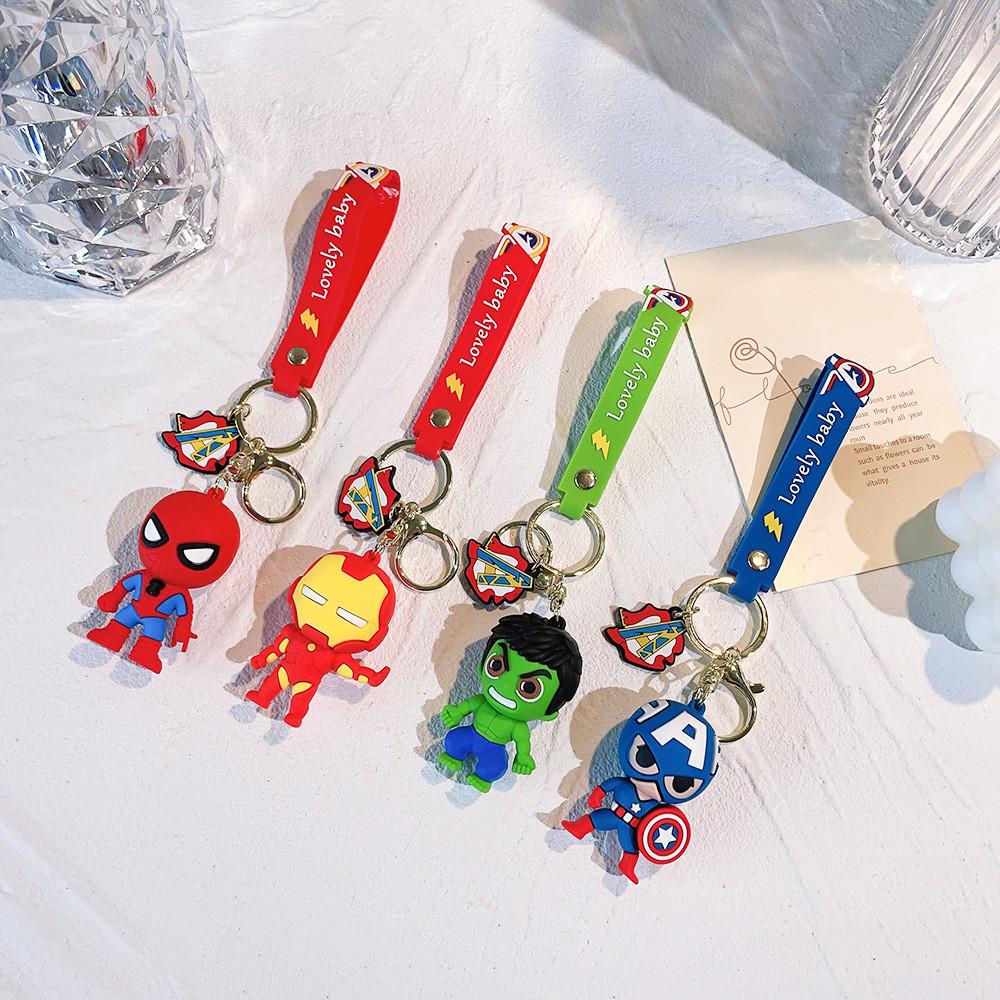 Аксессуары Брелок Супергерой Человек-паук Халк Железный Человек Кольцо для ключей Милый Декор для автомобиля Подарок
