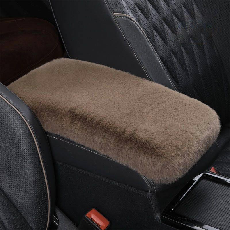 Winter Warm Furry Non-Slip Car Armrest Box Mat Universal Auto Trunk Center Console Protective Pad Trim Universal Interior Accessories