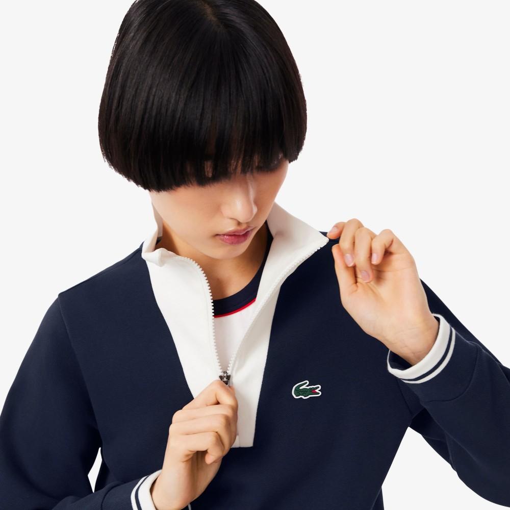 [Lacoste] Women's Tennis Heritage Half-Zip Sweatshirt SF8634-55NHHW