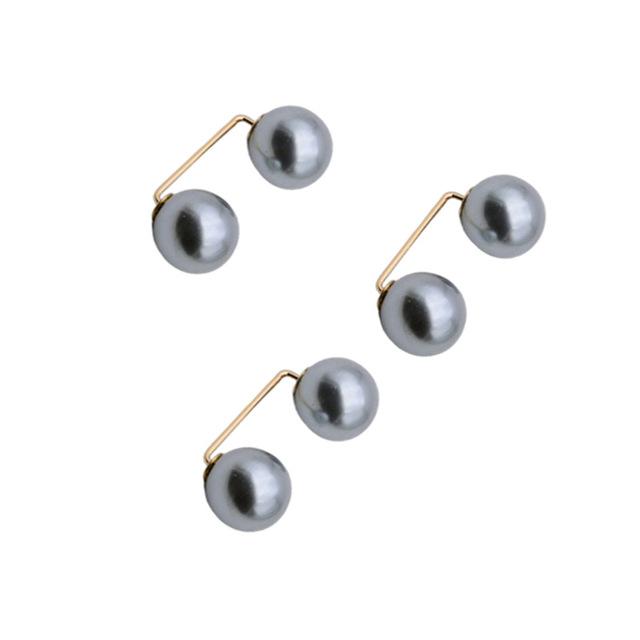 3Pcs/Set Double Pearl Brooch Pins Anti-fade Exquisite Elegant Brooches for Women Sweater Cardigan Clip Coat Summer Dress Jewelry