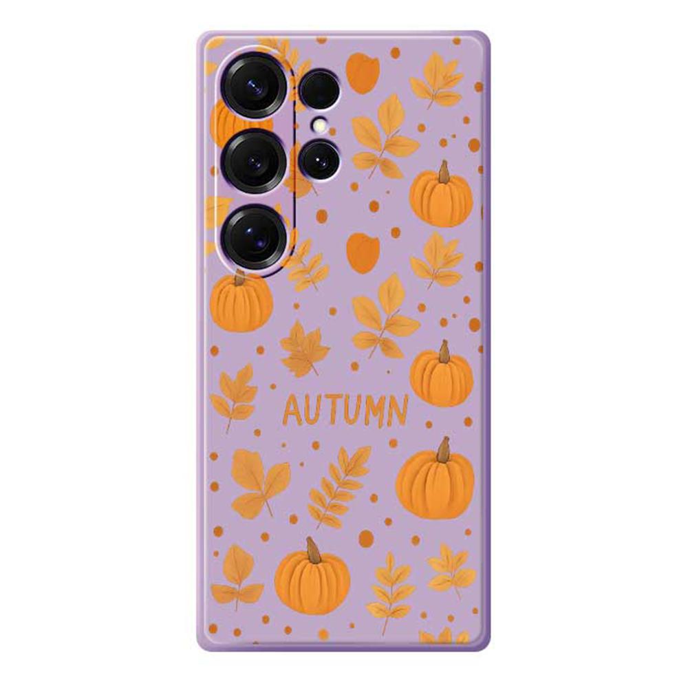 For Samsung Galaxy S25 Ultra Case Autumn Theme Pattern Printing Straight Edge TPU Phone Back Cover