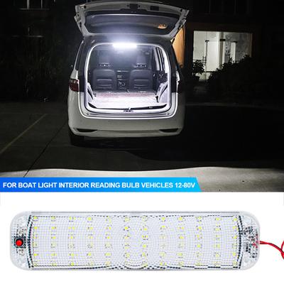НОВЫЙ 72LED 12V-80V светодиодный автомобильный купольный светильник для чтения на крышу автомобиля, внутреннее освещение автомобиля