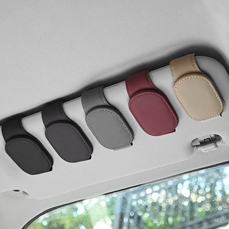 Car Sunglasses Clip Holder for Mitsubishi All Models Outlander Lancer ASX Pajero Glasses Card Ticket Storage Accessories