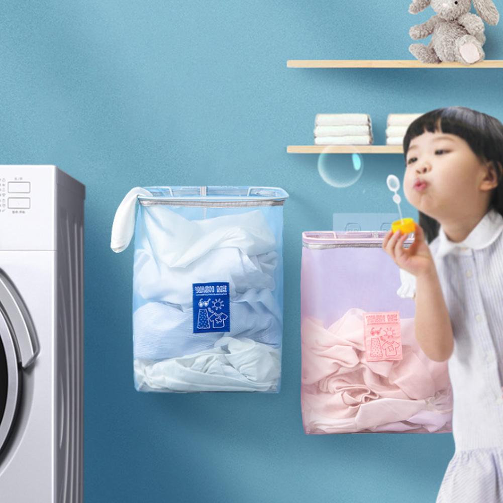 Wall-mounted Dirty Laundry  Basket Storage Basket Home Use Organizer Bathroom Room Clothing Sorting Tool