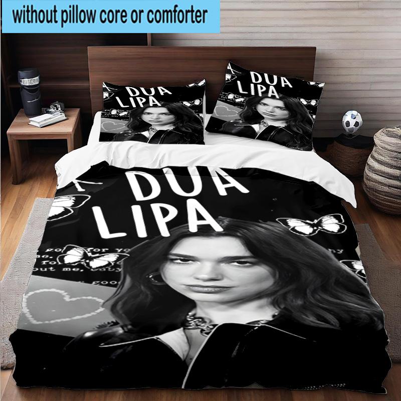 3PCS pop music Dua Lipa 3pcs Bedding,Including 3PCS Duvet Cover And 2pcs Pillowcases Perfect for Christmas,Ideal for Bedroom, Dormitory