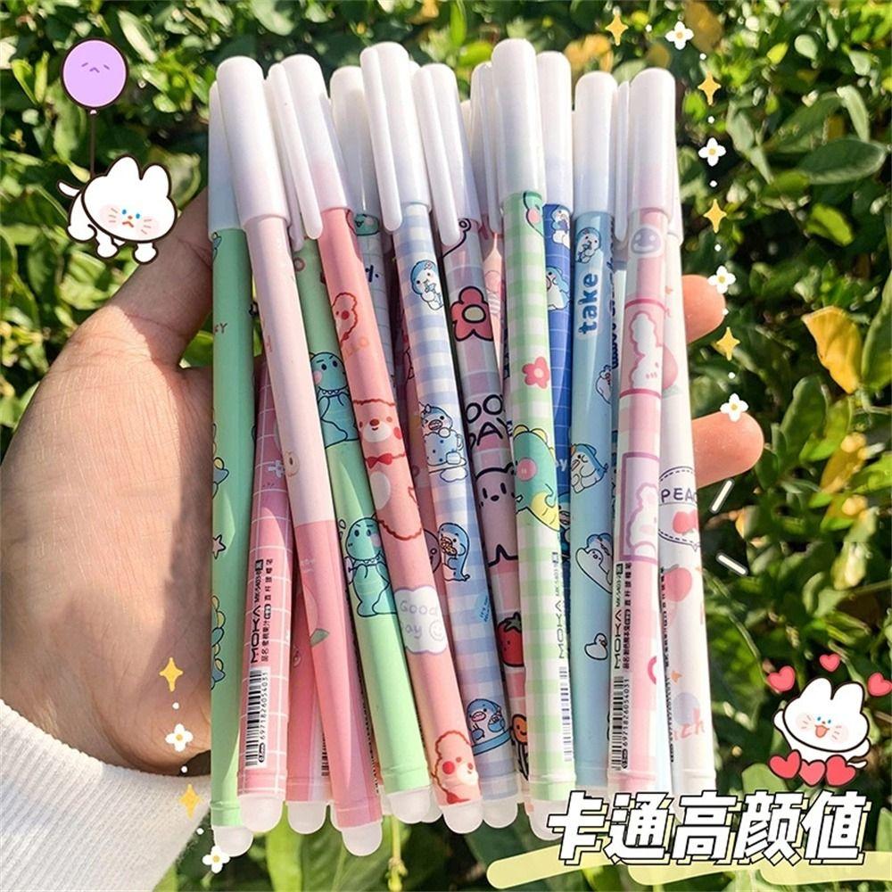 1Pcs Kawaii Game Cartoons Neutral Erasable Pen 0.5mm Blue Gel Pens Washable Handle School Office Supplies Kids Stationery
