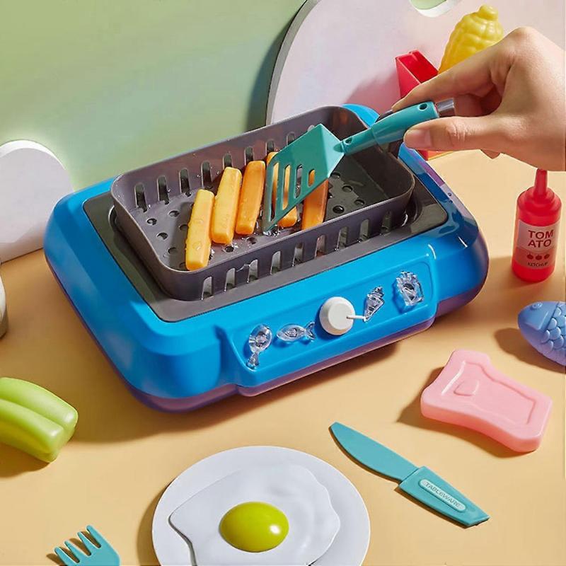 19Pcs/Set Mini Kitchen Playset Toy Simulated Frying Pan Food Utensils Accessories Toddlers Boys