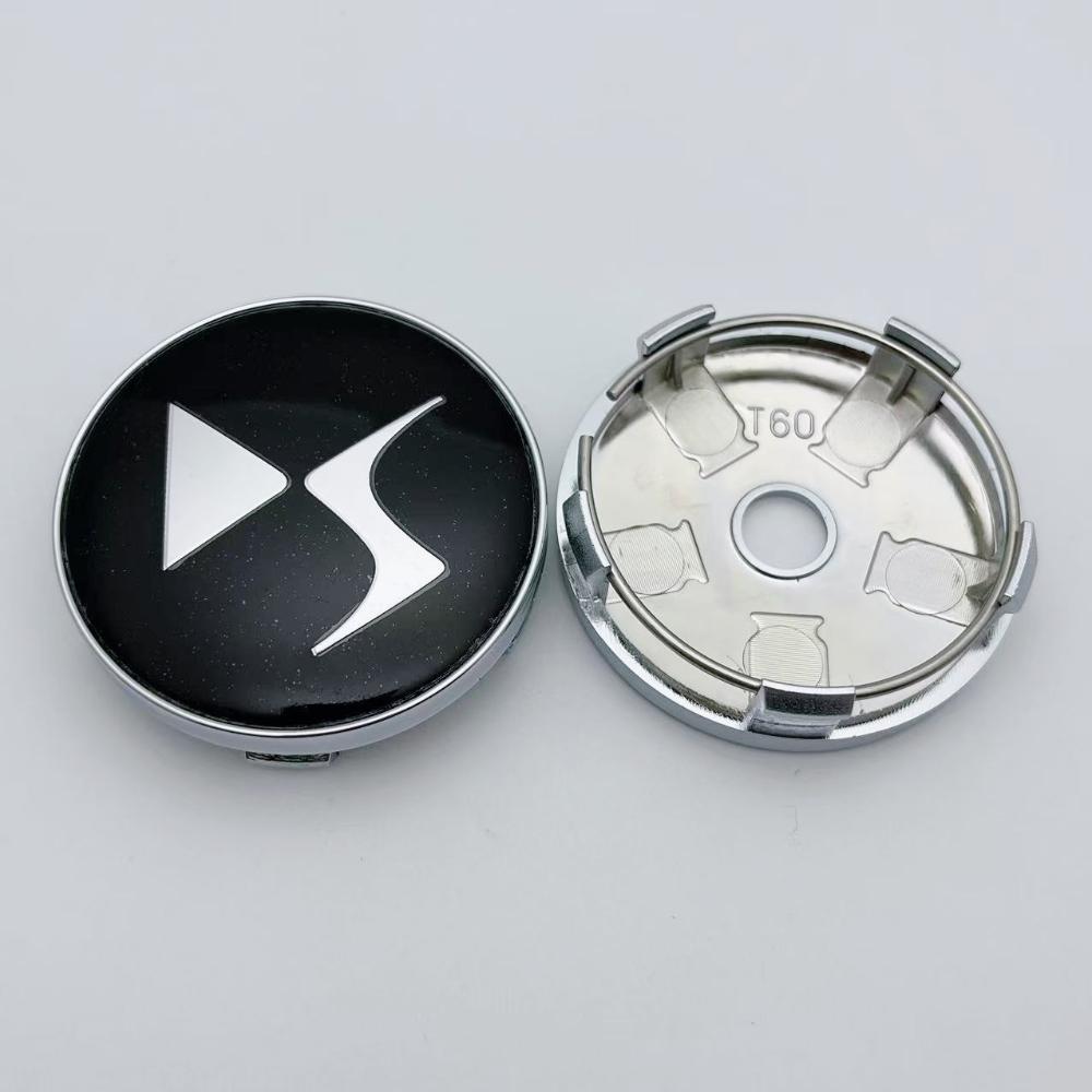 4pcs O.D 60MM ( I.D 56MM ) DS Logo Emblem Car Wheel Center Cap for DS Wheels Hub Lid Rim Hubcaps Cover Replace Car Accessories
