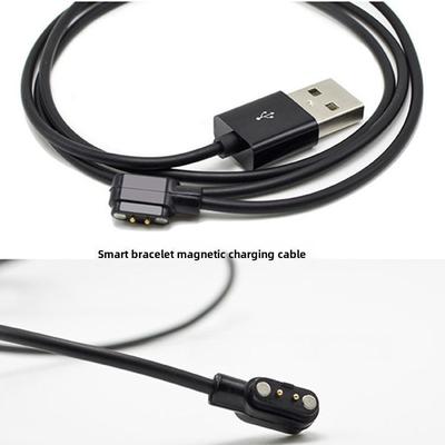 Черный магнитный USB-кабель для зарядки смарт-часов, 2-контактный, расстояние между контактами 2,84 мм